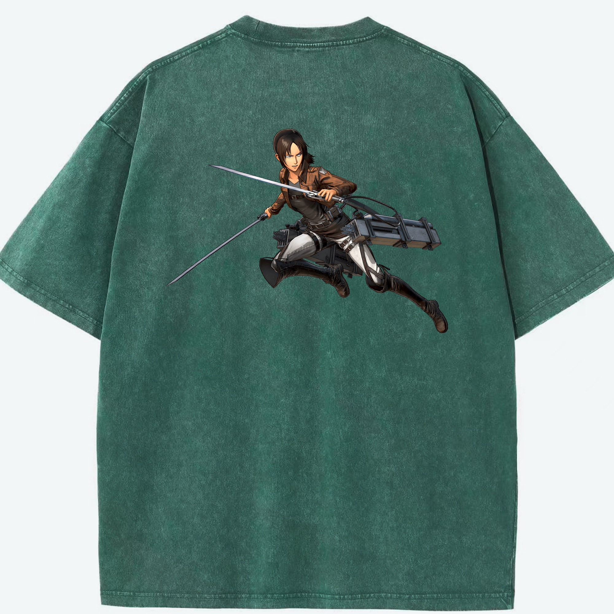 （画像用） 進撃の巨人 Attack on Titan 綿100% ヴィンテージ風 半袖Tシャツ（背面プリント）